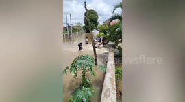 Tropical storm leaves Burmese town submerged in knee-deep floods