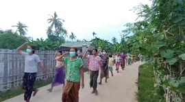 Youths in resistance stronghold protest Burmese military's iron-fisted regime
