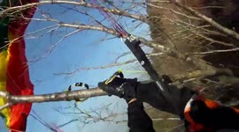 Unsuccessful takeoff sees paraglider slam straight into trees