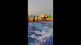 Soap soccer: This slip n slide activity in Egypt looks like heaps of fun