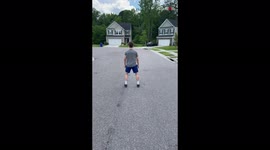'Boy accidentally catches egg in his mouth instead of marshmallow during fun challenge  
'