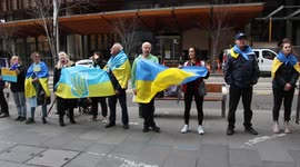 Ukrainians protest at Freelancer.com Head Office in Sydney, Australia