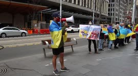 Ukrainians protest at Freelancer.com Head Office in Sydney, Australia