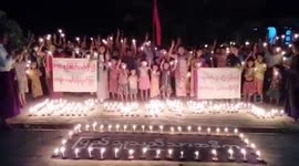 Brave villagers hold candle-lit protest against brutal military junta in Myanmar