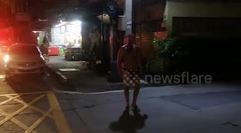Drunk tourist arrested while walking NAKED around Thai red light district