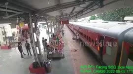 Alert cop rescues woman who slipped while boarding train in northern India