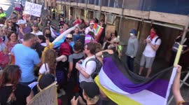 Clashes erupt at drag story time protest in Brighton