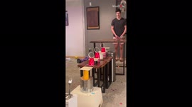 'Triple Ring Poker Chip trick shot: Novel way to roll poker chip into fork
'