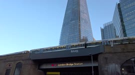 Entrance to London Bridge Station with The Shard in the background