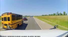 How safe is that bus school driver driving, tailgating, almost pushing someone off the track, this is not acceptable anyway
