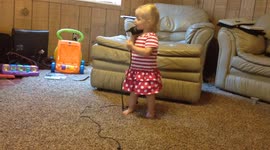 Girl Babbles in Fake Phone