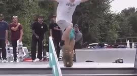 Boy Wipes Out on Skateboard