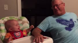 Baby Pulls Grandpa's Arm Hair