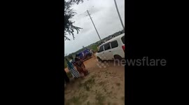 Politicians on campaign train leave village to the booing of the locals in Magarini, Kenya