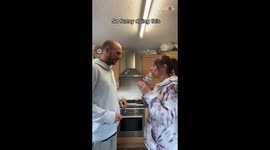 Couple plays classic game of Rock, Paper, Scissors with a twist