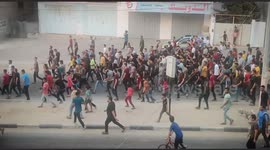 Gaza strikes: Funeral procession in Beit Lahia
