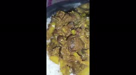 My dinner times food.  Nepali style Buff meat Curry with white rice eating Nepali food challenge very tasty local food