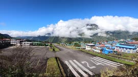 Walking around Lukla Airport 9,337 ft / 2,846 m and some views of Airplane take off, scary and breath taking airport