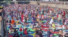 Over six thousand people takes place in the International SUP Festival in St Petersburg,  Russia