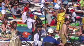 Seven's International SUP Festival-carnival takes place in St Petersburg, Russia.