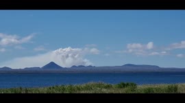 Clouds over the volcano near Reykjavik, Iceland