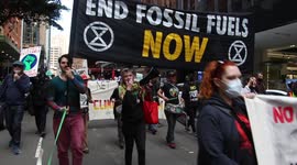 Emergency climate rally. No new coal & gas protesters march through Sydney