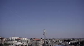 Rockets being fired towards Israel from Gaza