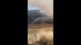 Fire breaks out at golf course in Seaford, England