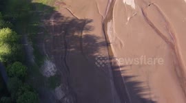 RAW VIDEO: Low Water Levels At South Wales Reservoirs Amid UK Drought Warning 1/2