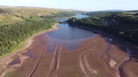 Low water levels at Wales' Pentwyn Reservoir - 2022 is driest year since 1976