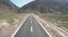 Gobi road in Zhangye, Gansu, China