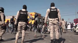 File footage of textile workers demonstration in Port-au-Prince, Haiti