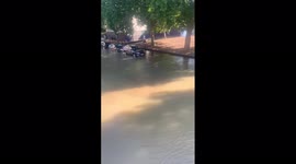 Large pipe burst causes major flooding in London