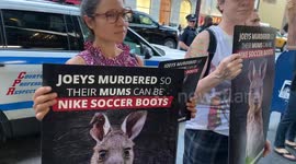 Anti-Nike animal rights advocates gather at NYC store to save kangaroos