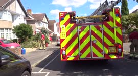 Feltham fire - gas cylinders removed from houses by fire crews on Hereford Road