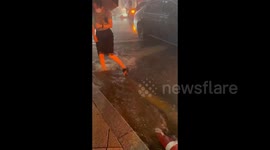Heavy rain and flooding in Gangnam-gu, Seoul, South Korea