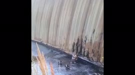 Russian man taken to hospital after falling into puddle of bitumen