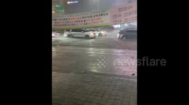 Heavy flooding in Gangnam-gu, Seoul, South Korea