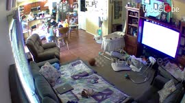 3 y/o girl crashes to the floor with her chair
