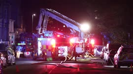 Two injured after fire at block of flats in Hove, England