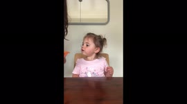 Little girl struggles BIG TIME with not eating chocolates in her mom's absence