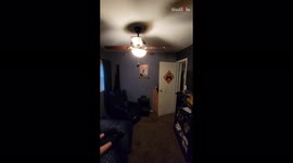 Prankish dad ruins son's freshly-cleaned room by blasting a confetti cannon