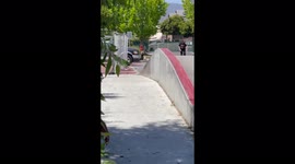 BMX rider dreadfully falls off his bike and injures his ankle