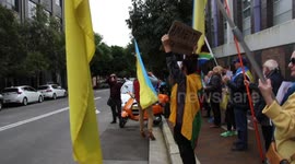 Protests continue in front of Amnesty International's office in Sydney