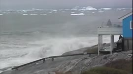 Giant rolling iceberg creates a tsunami-like wave in Ilulissat, Greenland