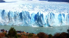 Massive glacier wall collapses In Perito Moreno Glacier, Patagonia, Argentina