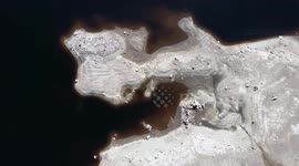Dragons head emerges from Welsh reservoir as water levels continue to drop in the UK due to ongoing heatwave