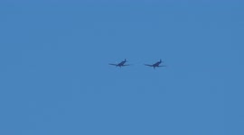 Two Spitfires spotted flying in close formation over Kent, UK