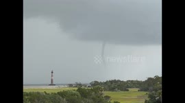 Water Spout beside the Morris Island Lighthouse in Folly Beach, SC