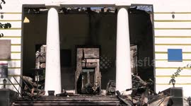 Ruins of the Hryhorii Skovoroda Literary Memorial Museum in the Kharkiv region after shelling by the Russian army